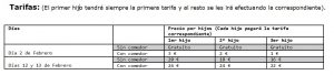 tarifas
