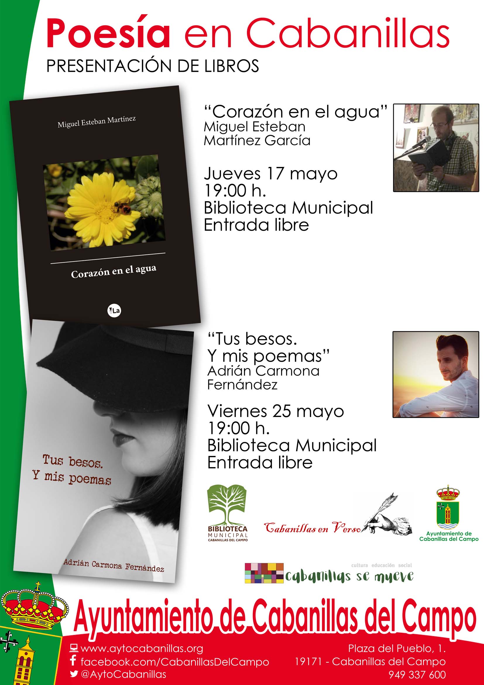 Caña Inmoralidad Alternativa La Biblioteca acoge la presentación de dos «poemarios cabanilleros» el 17 y  el 25 de mayo – Ayto. Cabanillas