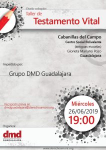 CARTEL TALLER TESTAMENTO VITAL